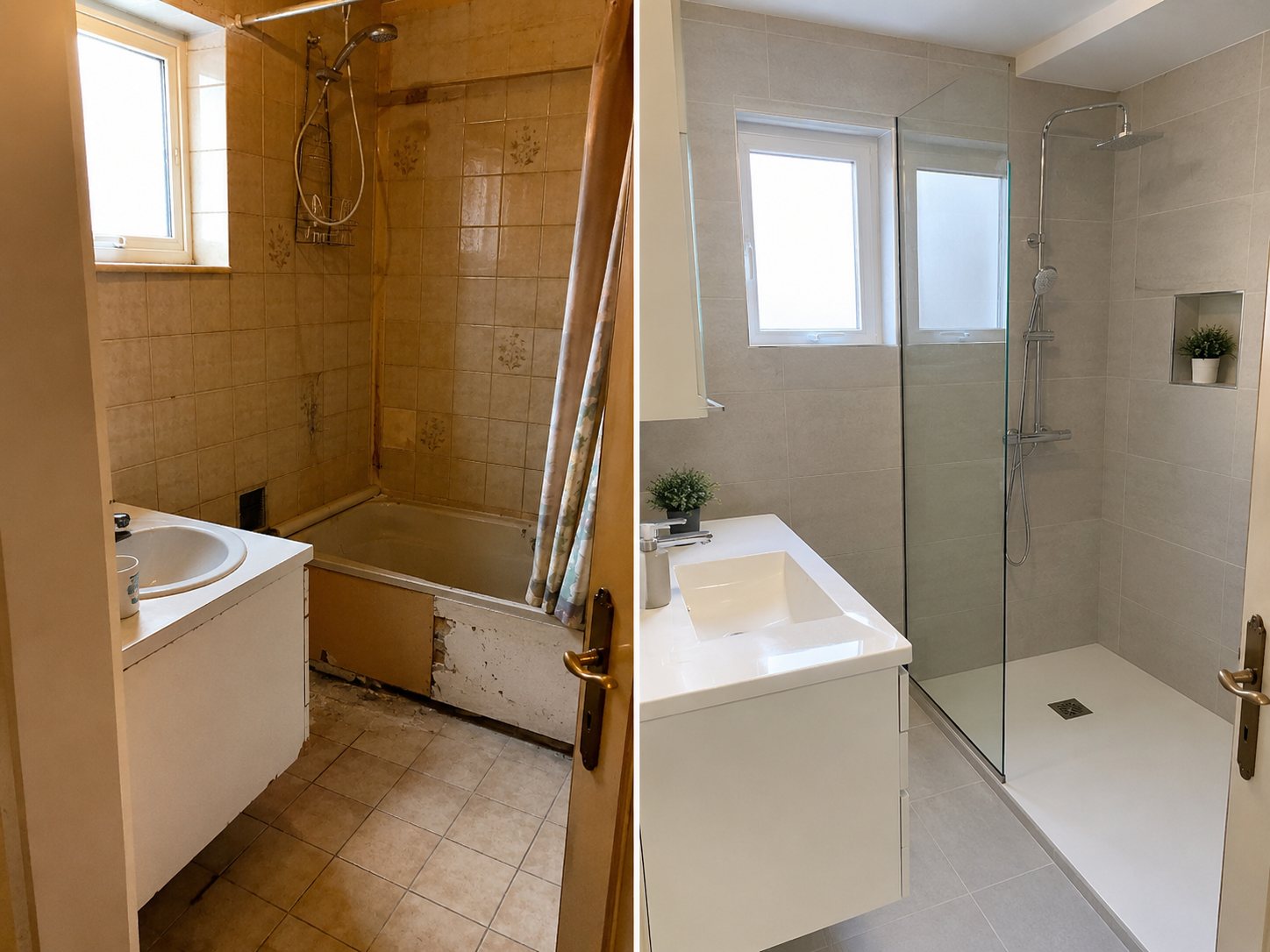 Prima e dopo ristrutturazione bagno completo