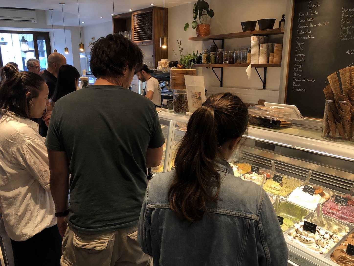Interior of an artisan gelato shop
